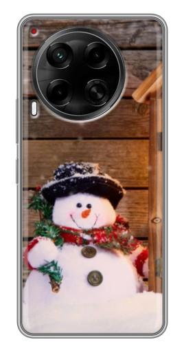 Силиконовый чехол с изображением "Рождественский снеговик" для Tecno Camon 30 (CL6)