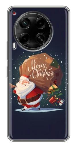 Силиконовый чехол с изображением "Санта с подарками" для Tecno Camon 30 (CL6)