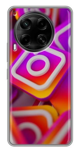 Силиконовый чехол с изображением "Значки Инстаграм" для Tecno Camon 30 (CL6)
