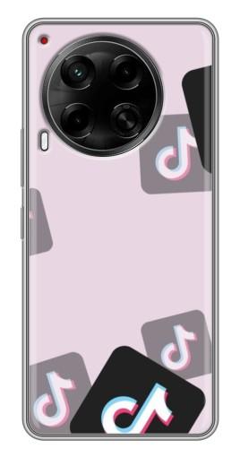 Силиконовый чехол с изображением "Значки ТикоТока" для Tecno Camon 30 (CL6)
