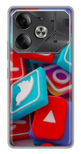 Чехол с принтом "3Д эффект" для Tecno Pova 6