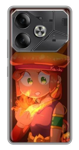 Силиконовый чехол с изображением "Amber с огнем" для Tecno Pova 6