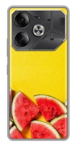 Силиконовый чехол с изображением "Арбузики на желтом" для Tecno Pova 6