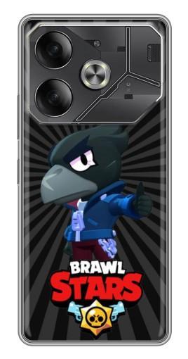 Силиконовый чехол с изображением "Crow Brawl Stars" для Tecno Pova 6