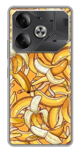 Чехол с картинкой "Фон бананов" для Tecno Pova 6
