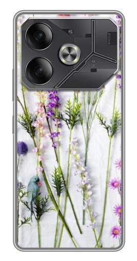 Чехол с картинкой "Фон полевых цветов" для Tecno Pova 6
