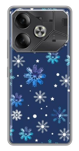 Силиконовый чехол с изображением "Фон с снежинками" для Tecno Pova 6
