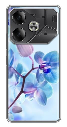 Чехол с печатью "Голубые орхидеи" для Tecno Pova 6