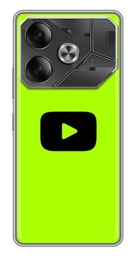 Силиконовый чехол с изображением "Кнопка Ютуба" для Tecno Pova 6