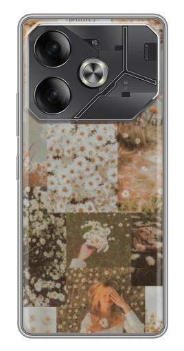 Чехол с печатью "Коллаж ромашек " для Tecno Pova 6