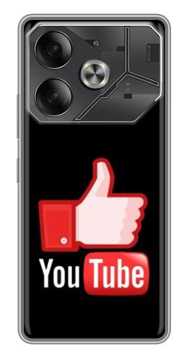 Чехол с принтом "Лайк YouTube" для Tecno Pova 6