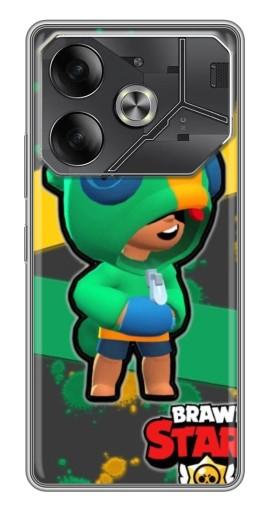 Чехол с печатью "Leon Brawl Stars" для Tecno Pova 6