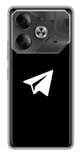 Чехол с картинкой "Лого Телеграм" для Tecno Pova 6