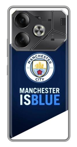 Силиконовый чехол с изображением "Manchester is Blue" для Tecno Pova 6