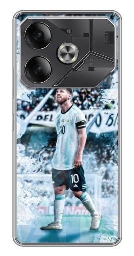 Силиконовый чехол с изображением "Месси в Аргентине" для Tecno Pova 6