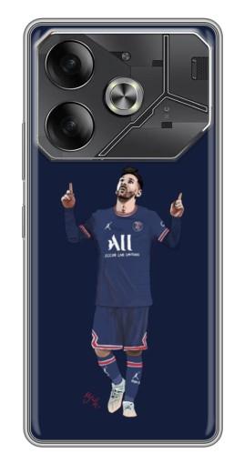 Чехол с картинкой "Месси в ПСЖ" для Tecno Pova 6