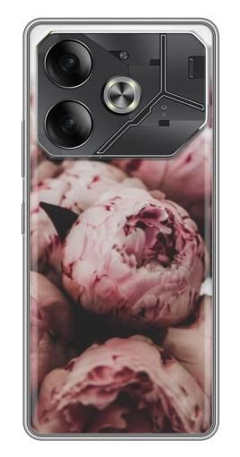 Силиконовый чехол с изображением "Нежные пионы" для Tecno Pova 6