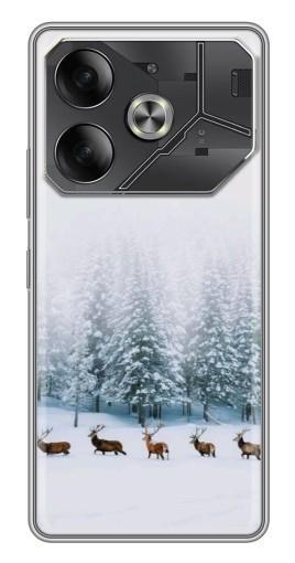 Чехол с принтом "Олени в лесу" для Tecno Pova 6