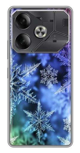 Силиконовый чехол с изображением "Разноцветные снежинки" для Tecno Pova 6