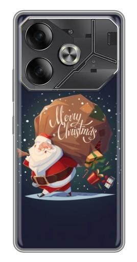 Силиконовый чехол с изображением "Санта с подарками" для Tecno Pova 6