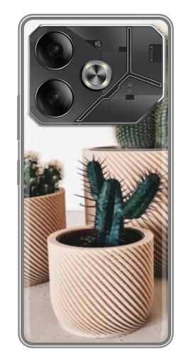 Чехол с картинкой "стильные кактусы" для Tecno Pova 6