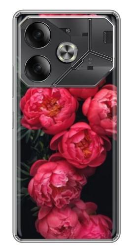 Чехол с принтом "Яркие пионы" для Tecno Pova 6