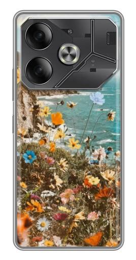 Чехол с печатью "Яркие полевые цветы" для Tecno Pova 6