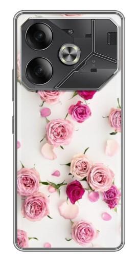 Чехол с печатью "Яркие розы" для Tecno Pova 6