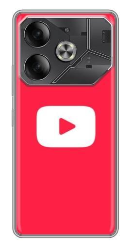 Чехол с картинкой "YouTube Кнопка" для Tecno Pova 6