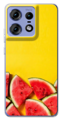 Силиконовый чехол с изображением "Арбузики на желтом" для Motorola Edge 50 Pro