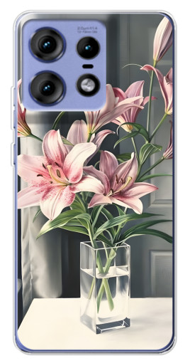Чехол с картинкой "Букет лилии" для Motorola Edge 50 Pro