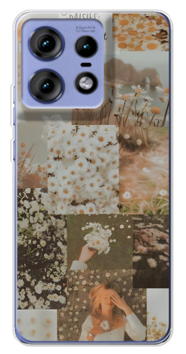 Силиконовый чехол с изображением "Коллаж ромашек " для Motorola Edge 50 Pro