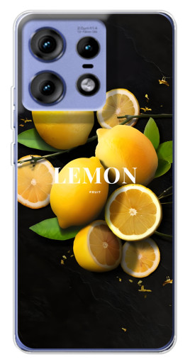 Чехол с принтом "Лимон на черном" для Motorola Edge 50 Pro