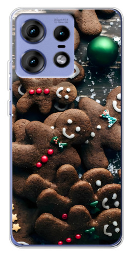 Чехол с картинкой "Новогодние человечки" для Motorola Edge 50 Pro
