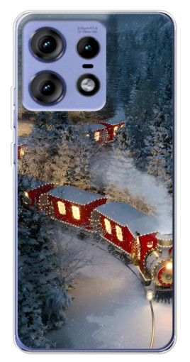Чехол с печатью "Новогодний поезд" для Motorola Edge 50 Pro