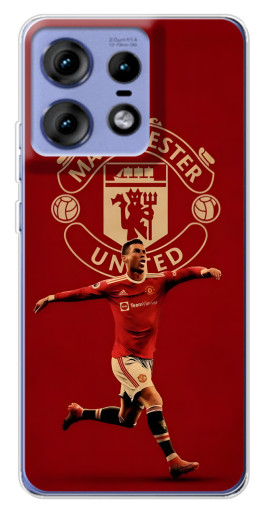 Силиконовый чехол с изображением "Ronaldo в МЮ" для Motorola Edge 50 Pro