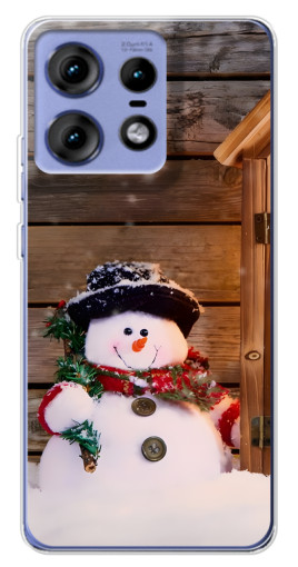 Чехол с принтом "Рождественский снеговик" для Motorola Edge 50 Pro