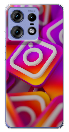 Чехол с принтом "Значки Инстаграм" для Motorola Edge 50 Pro