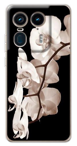 Чехол с печатью "Черно-белая орхидея" для Motorola Edge 50 Ultra