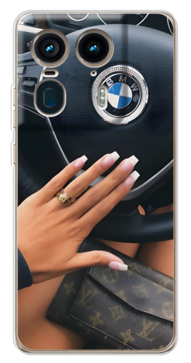 Силиконовый чехол с изображением "Девушка в БМВ" для Motorola Edge 50 Ultra