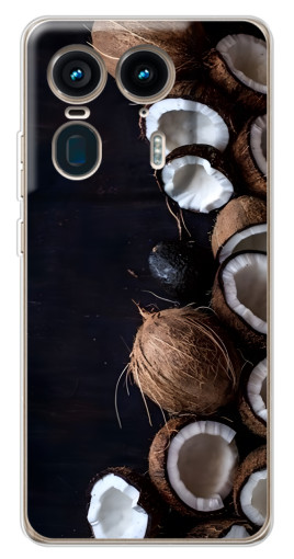 Чехол с принтом "Кокосы на черном" для Motorola Edge 50 Ultra