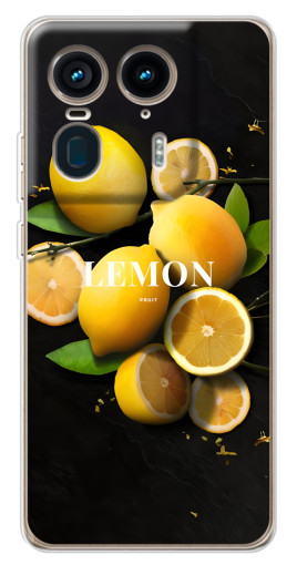 Силиконовый чехол с изображением "Лимон на черном" для Motorola Edge 50 Ultra