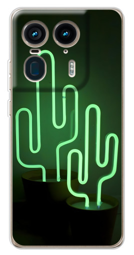 Силиконовый чехол с изображением "Неоновый кактус" для Motorola Edge 50 Ultra