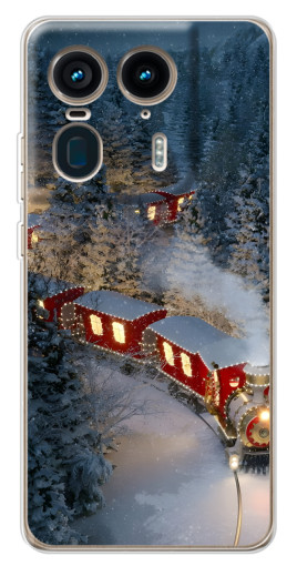 Силиконовый чехол с изображением "Новогодний поезд" для Motorola Edge 50 Ultra