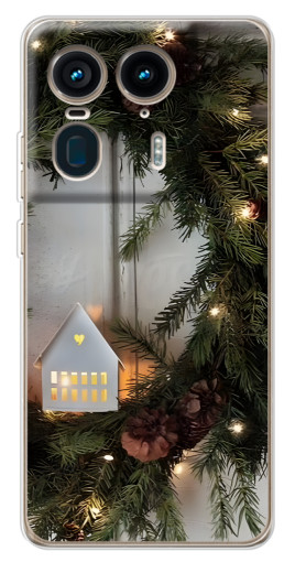 Чехол с печатью "Новогодний венок" для Motorola Edge 50 Ultra
