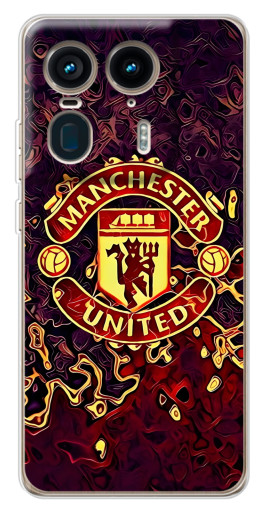 Чехол с принтом "Огненный Манчестер" для Motorola Edge 50 Ultra