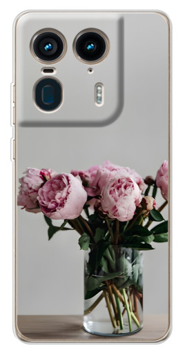 Силиконовый чехол с изображением "Пионы в вазе" для Motorola Edge 50 Ultra