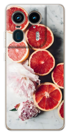 Силиконовый чехол с изображением "Половинки грейпфрутов" для Motorola Edge 50 Ultra