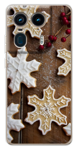 Чехол с печатью "Пряники снежинки" для Motorola Edge 50 Ultra
