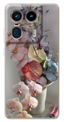 Силиконовый чехол с изображением "Разноцветные орхидеи" для Motorola Edge 50 Ultra